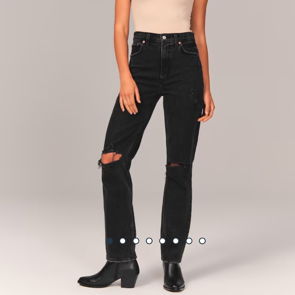 abercrombie 90s ultra high rise | black | ankle length | 26P